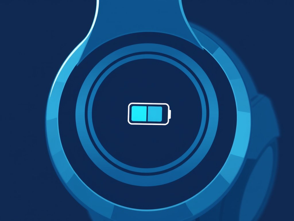 Wireless headphone displaying a low battery warning indicator.