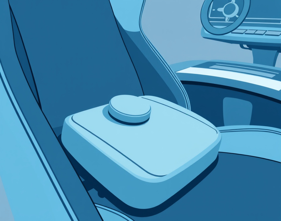 Detail of a gaming chair's adjustable lumbar support control with its positioning mechanism visible.