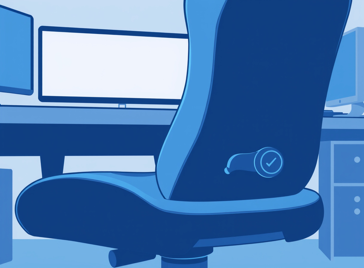Adjustable lumbar support and seat height controls on an ergonomic gaming chair